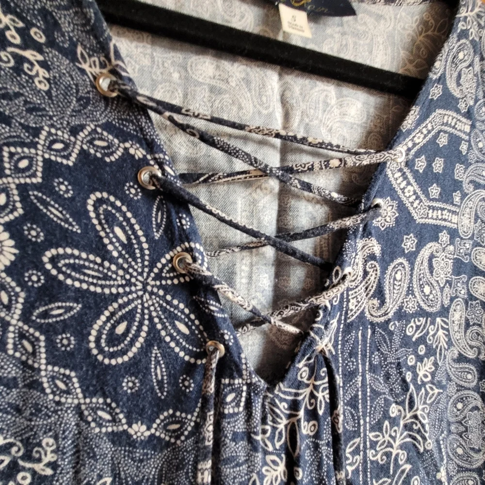 Boho Western Paisley Bandana Print Dress - Picture 4 of 4